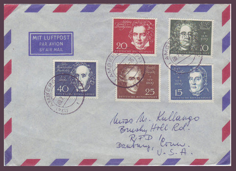 GE015 Germany,  Letter to USA 1960, German Composers
