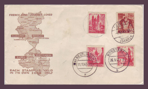 GE029 Germany, French Occupation Zone Journey Cover 1947