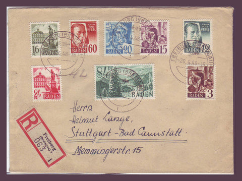 GE032 Germany, Baden Registered Cover Under French Occupation 1948