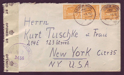 GE035 Germany, Censored Cover to New York 1944