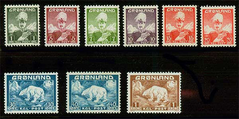 GR0001-91 Greenland Scott # 1-9 VF MNH**