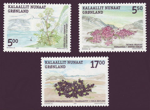 GR0431-33 Greenland Scott 431-33 VF MNH, Plantes comestibles 2004