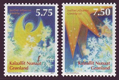 GR0507-08 Greenland Scott ' 507-08 VF MNH, Christmas 2007