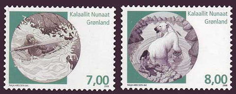 GR0518-191 Greenland Scott 518-19 VF MNH, Lieux mythiques 2008