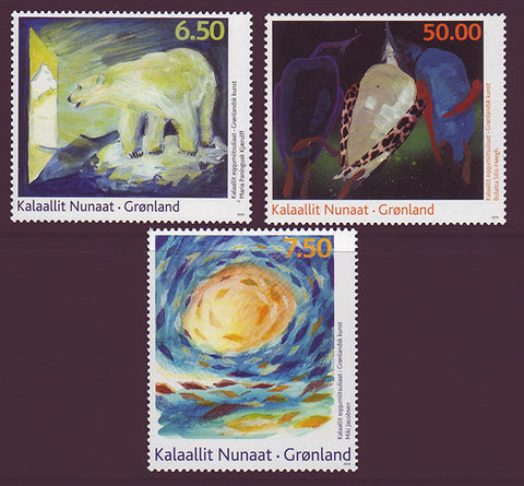 GR0560-621 Greenland Scott 560-62 VF MNH, Art Contemporain 2010