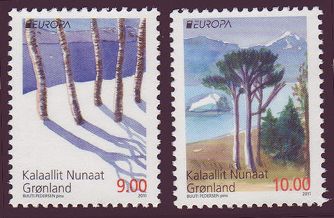 GR0587-881 Greenland Scott 587-88 VF MNH, Forests - Europa 2011