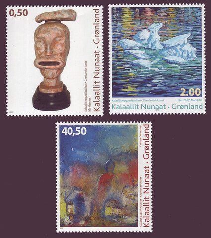 GR0636-381 Greenland Scott 636-38 VF MNH, Art Contemporain 2013