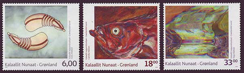 GR0545-47 Greenland Scott 545-47 VF MNH, Art Contemporain 2008