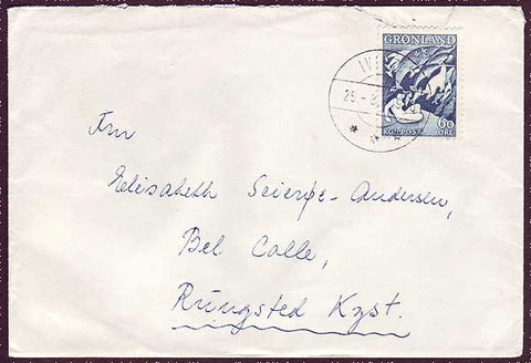 GR5020 Greenland Cover to Denmark 
      Ivigtuk 25.8.1970 
      Scott # 45 solo