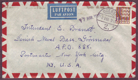 GR5047 Greenland, Military mail from Denmark to Greenland 1955