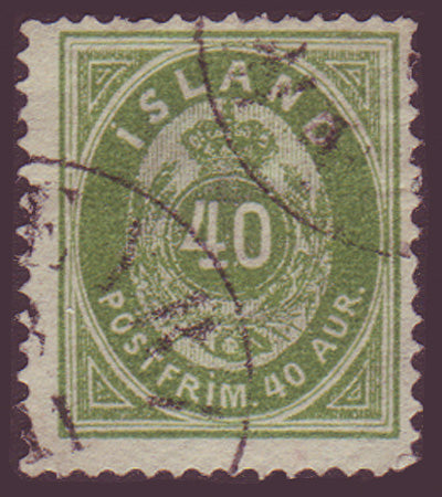 IC 0014.15 Islande Scott # 14 VF usagé 1876