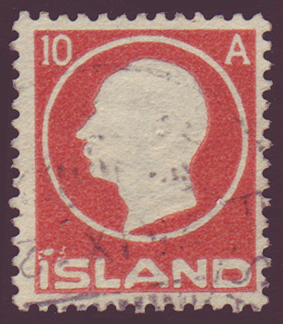 IC00935 Iceland Scott # 93 VF Used, Frederik VIII 1912