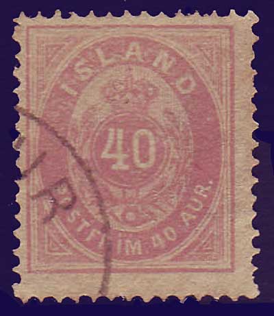 IC00185 Iceland Scott # 18 (brown lilac variety) used