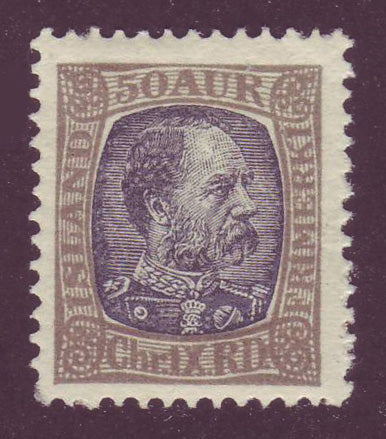 IC0043 Iceland Scott # 43 VF MH, 50a Christian IX - 1902