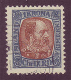 IC0044 Iceland Scott # 44 VF MH, 1kr Christian IX - 1902