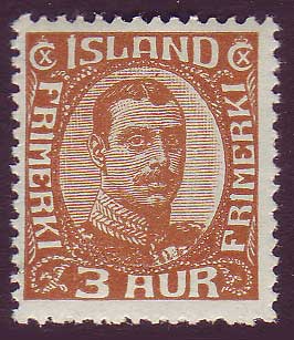IC01092 Iceland Scott # 109 F-VF MH, Christian X 1920