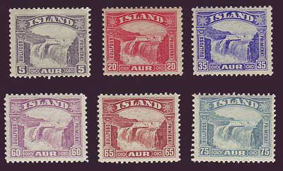 IC0170-752 Iceland Scott # 170-75 F-VF MH, Gullfoss