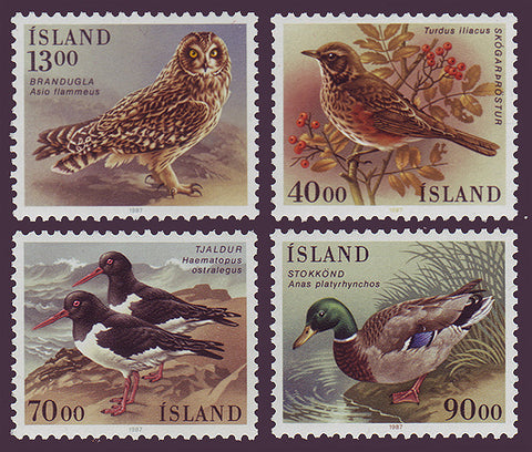 IC0642-451 Iceland Scott # 642-45 MNH, Birds 1987