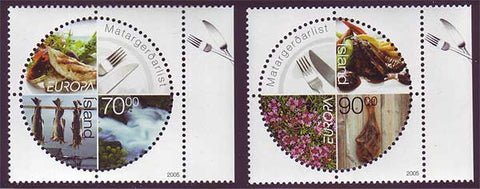 IC1050-511 Iceland       Scott # 1050-51 MNH, Gastronomy - Europa 2005