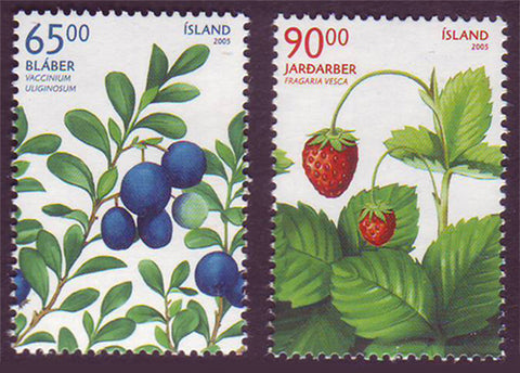 IC1054-551 Iceland       Scott # 1054-55 MNH, Berries 2005