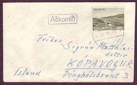 IC5025 Iceland  Facit 409 on local cover