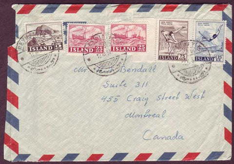 IC5049PH Iceland Airmail letter to Canada 1957