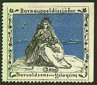 IC819132 Iceland                1913 Christmas Seal MH              Thorvaldsen Society