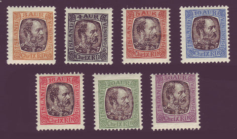 ICO13-192 Iceland Scott # O13-19 VF MNH***, Complete Set 1902