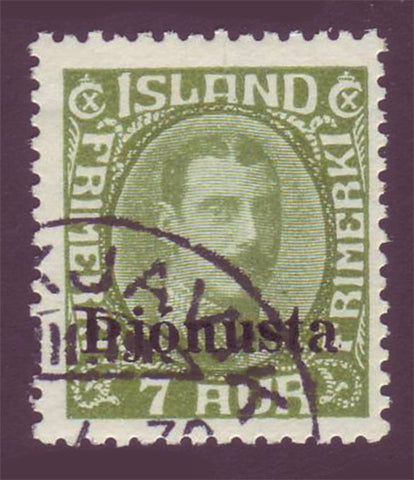 ICO70 Iceland Scott # O70 Official F-VF MH - 1936