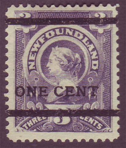 NF0762 Newfoundland 
      Newfoundland # 76 VF MH
      Queen Victoria 1c overprint 1897
      Type B 
      
      
      
      
      
    
      ;