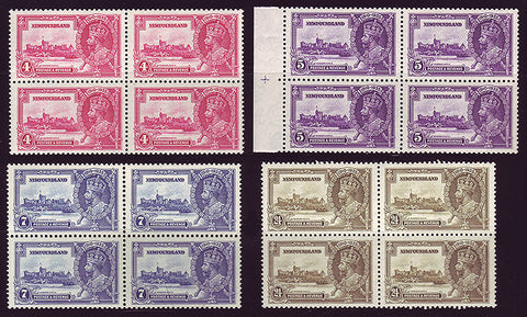 NF226-29x41 Newfoundland 
      # 226-29
      blocks of 4 (2 MNH** + 2 MH)
      Silver Jubilee