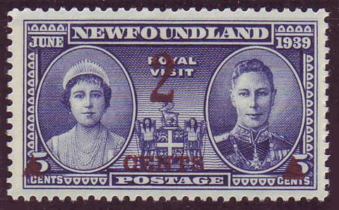 NF2501 Newfoundland # 250 VF MNH**      Royal Visit - 2 Cent Surcharge