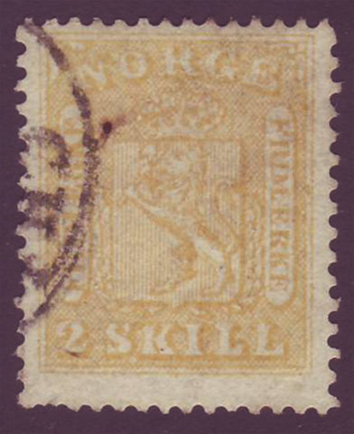 NO00065 Norway Scott # 6 F-VF, armoiries - 1863
