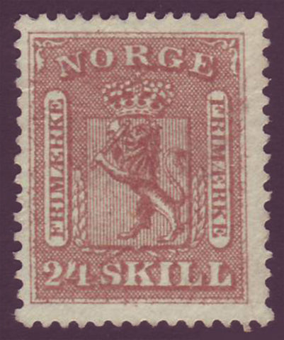 NO00102 Norvège Scott # 10 NG, - armoiries 1863