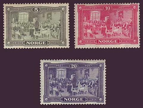 NO0096-982 Norvège Scott # 96-98 VF MNH * *-Constitution 1814-1914