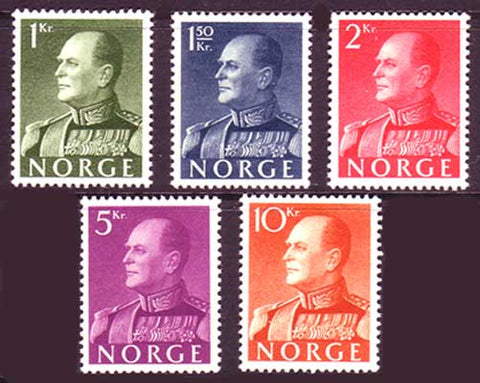 NO0370-742 Norvège SC. # 370-74 MNH * *, King Olav V-1959