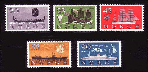 NO0382-62 Norvège Scott # 382-86 VF MNH * * expédition norvégienne