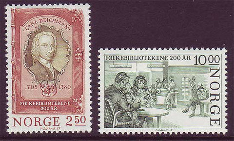 NO0867-681 Norway Scott # 867-68 MNH, Public Libraries 1985