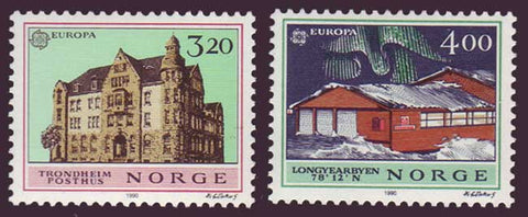 NO0980-811 Norway Scott # 980-81 MNH, Europa 1991 - Post Offices