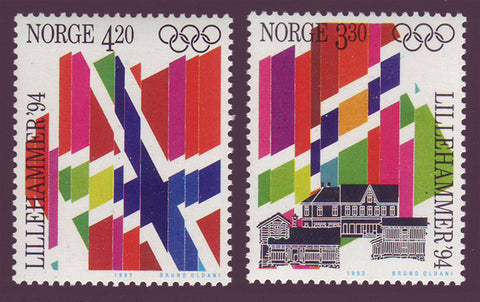 NO1029-301 Norway Scott # 1029-30 MNH, Lillehammer Winter Olympics - 1992