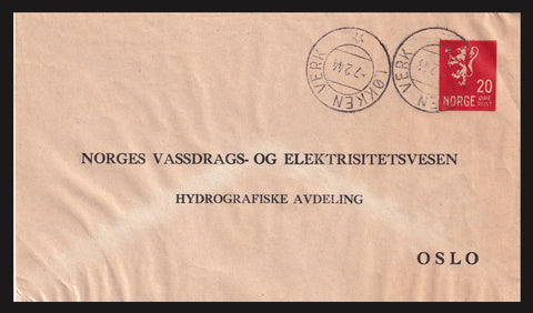 NO4002 Norway Private Order Envelope, Used - 1944