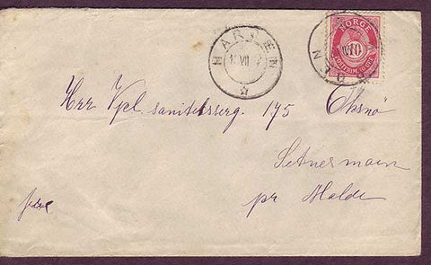 NO5021 Norway Domestic mail postmarked Harøen 18.07.1907