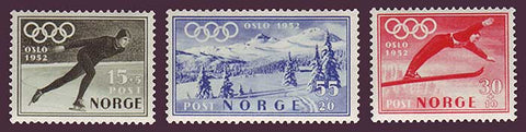 NOB50-52 Norvège Scott # B50-52 MNH * *, Jeux olympiques d’hiver 1951
