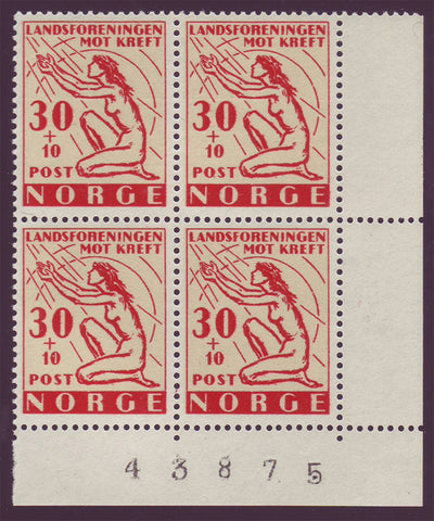 NOB53x41 Norway Scott # B53 VF MNH * *, pour la recherche sur le cancer 1953
