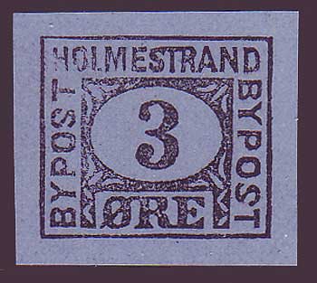 NOHolm4N11 Norway, Holmestrand Bypost 1888 (réimpression)