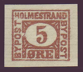 NOHolm51 Norvège, Holmestrand Bypost (1888)