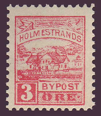 NOHolm61 Norvège, Holmestrand Bypost (1888)