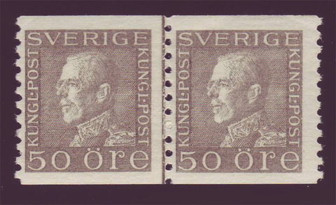 SW0185x2PE Scott # 168 line pair, VF MNH** Gustaf V  1921-26