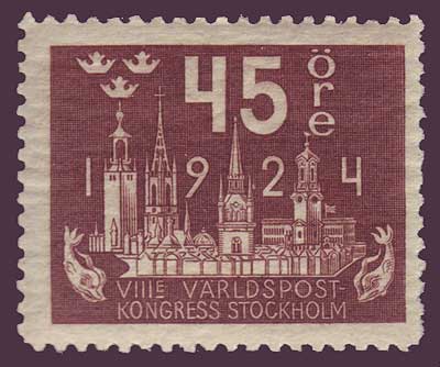 SW02051PE Sweden Scott # 205 VF MNH** World Postal congress 1924