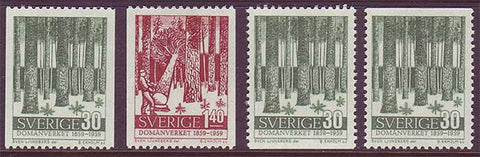 SW0544-46 Suède Scott # 544-46 MNH, industrie du bois 1959